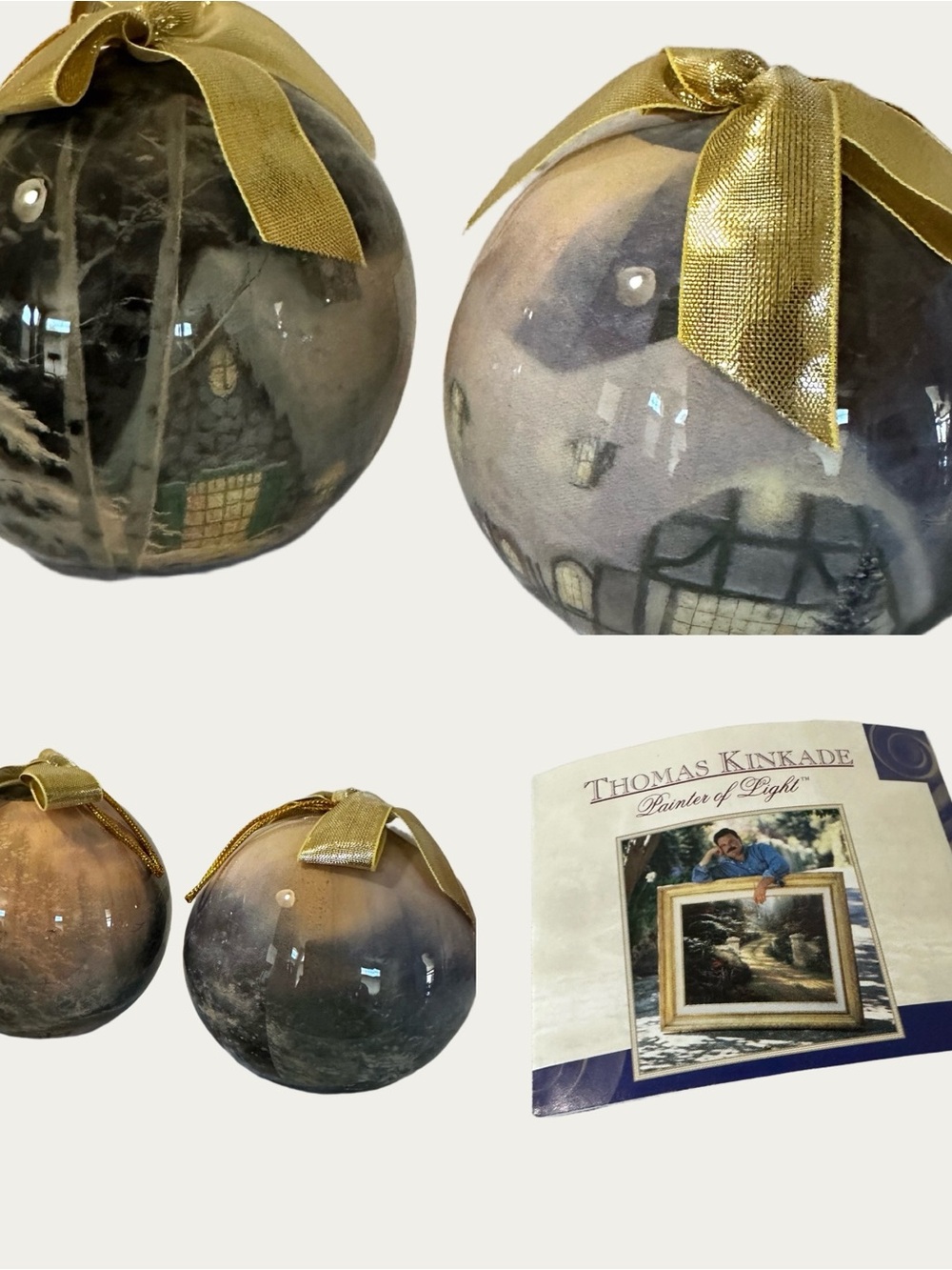 Thomas Kinkade "Memories of Christmas" Ornament Set 8 - Picture 2 of 16
